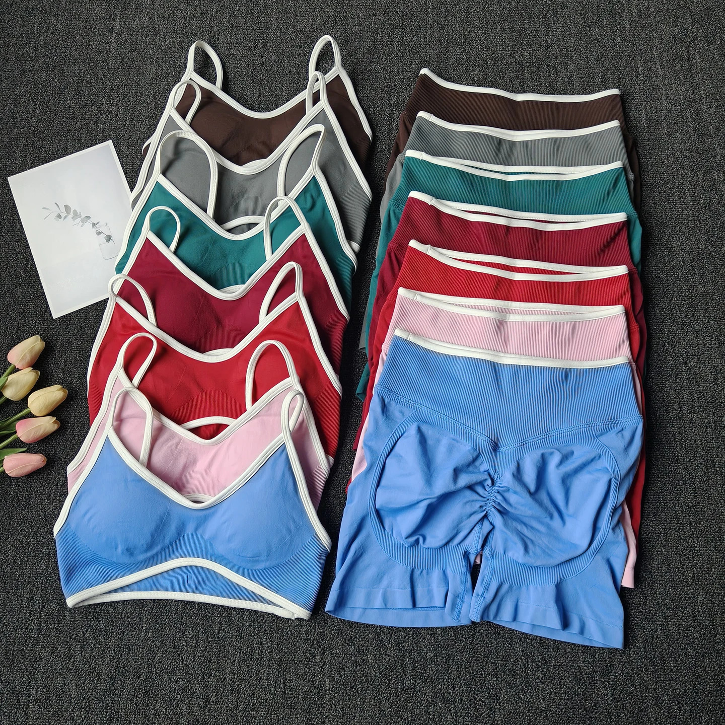 Peach Buttock Yoga Suit Women Gym Seamless Suspender Gathering Bra High Waist Hip Lifting Belly Tightening Shorts Fitness Set 260626