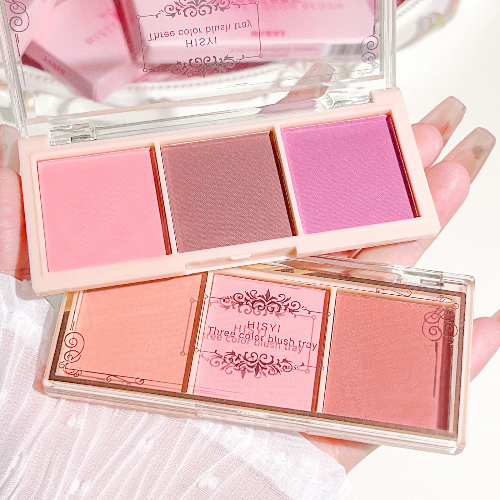 HISYI three-color blush natural color rendering delicate non-flying powder matte rouge holding makeup clear vitality girl blush 260625 - view 4