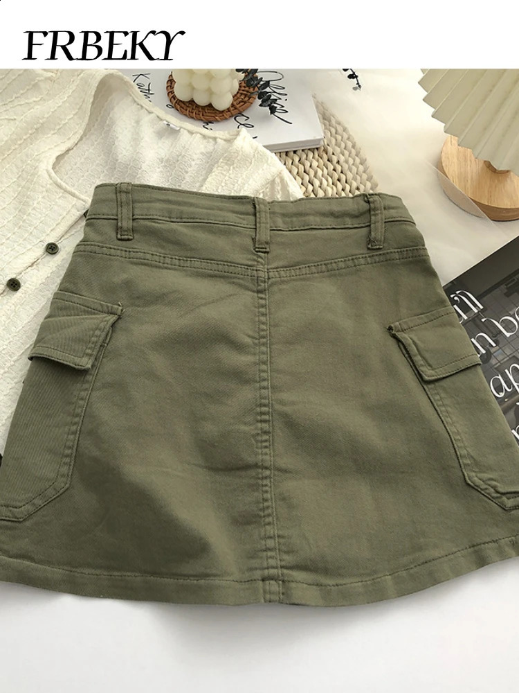 Summer Drawstring High Waist Denim Package Hip Halfbody Skirt Korean FashionVintage Versatile Solid Color Women Clothes 260626 - view 7