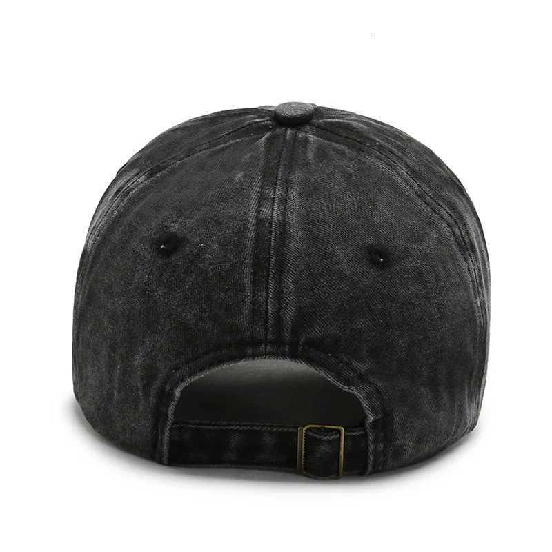 Washed Cotton Unisex Baseball Sporty - Stylish THE BLACK Letter Embroidery Casual Sunshade for Outdoor Sports M260626 - view 3