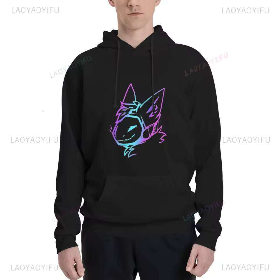 Groovy Protogen Bust Lineart Anime Graphic Unisex Hoodie Oversized Streetwear Y2K Aesthetic Cyber Kawaii Gamer Apparel W260626 - view 3