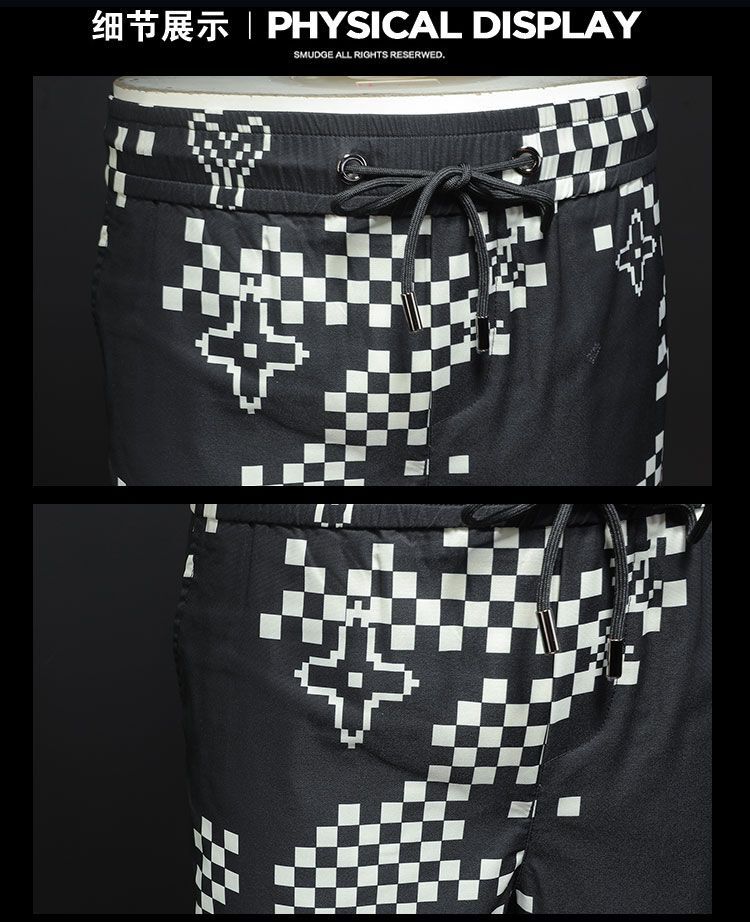 2025 Summer New Men's Casual Shorts, Fashionable Versatile, Beach Quick-Dry Straight Pants, Stylish And Unique Printed Trend - view 8