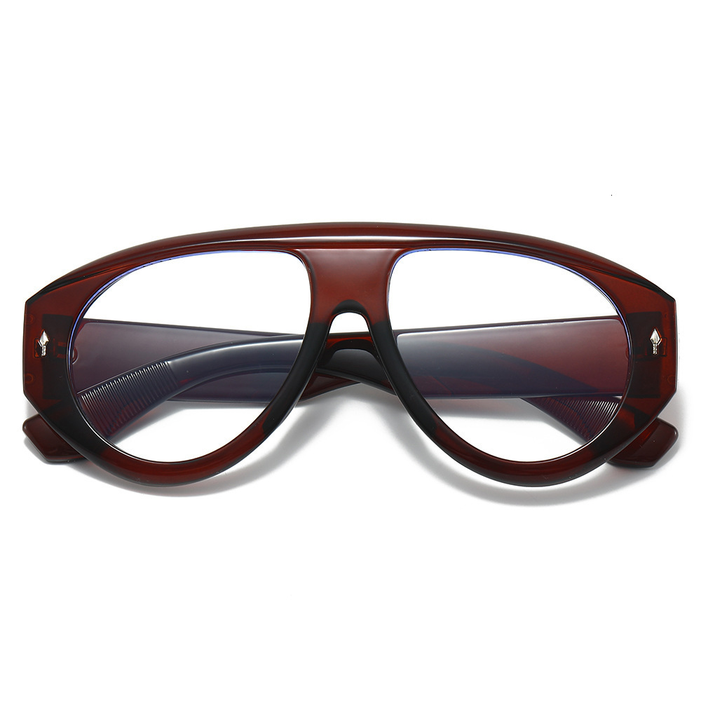 2026 New Model European And American Fashion Large Frame Non-Prescription Glasses, Trendy Street Style, Personalized Retro Anti-Blue Light - view 5