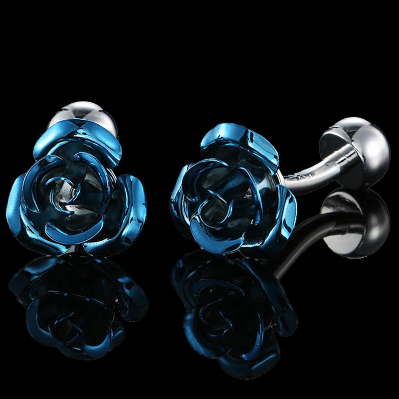 Mens Cufflinks Blue Stars Rose Copper Material Cuff Button High Quality French Shirt Cuffs Suit Accessories Wedding Jewelry Gif 260626 - view 6
