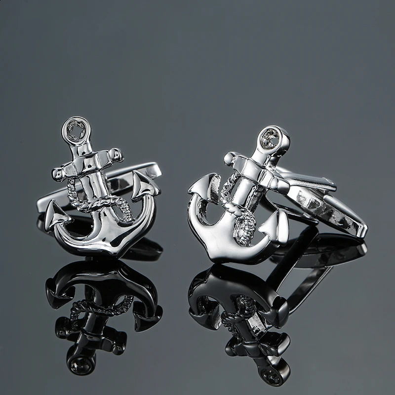 Mens French shirt cufflinks copper material boat anchor cufflinks fashion clothing accessories wholesale 260626 - view 7