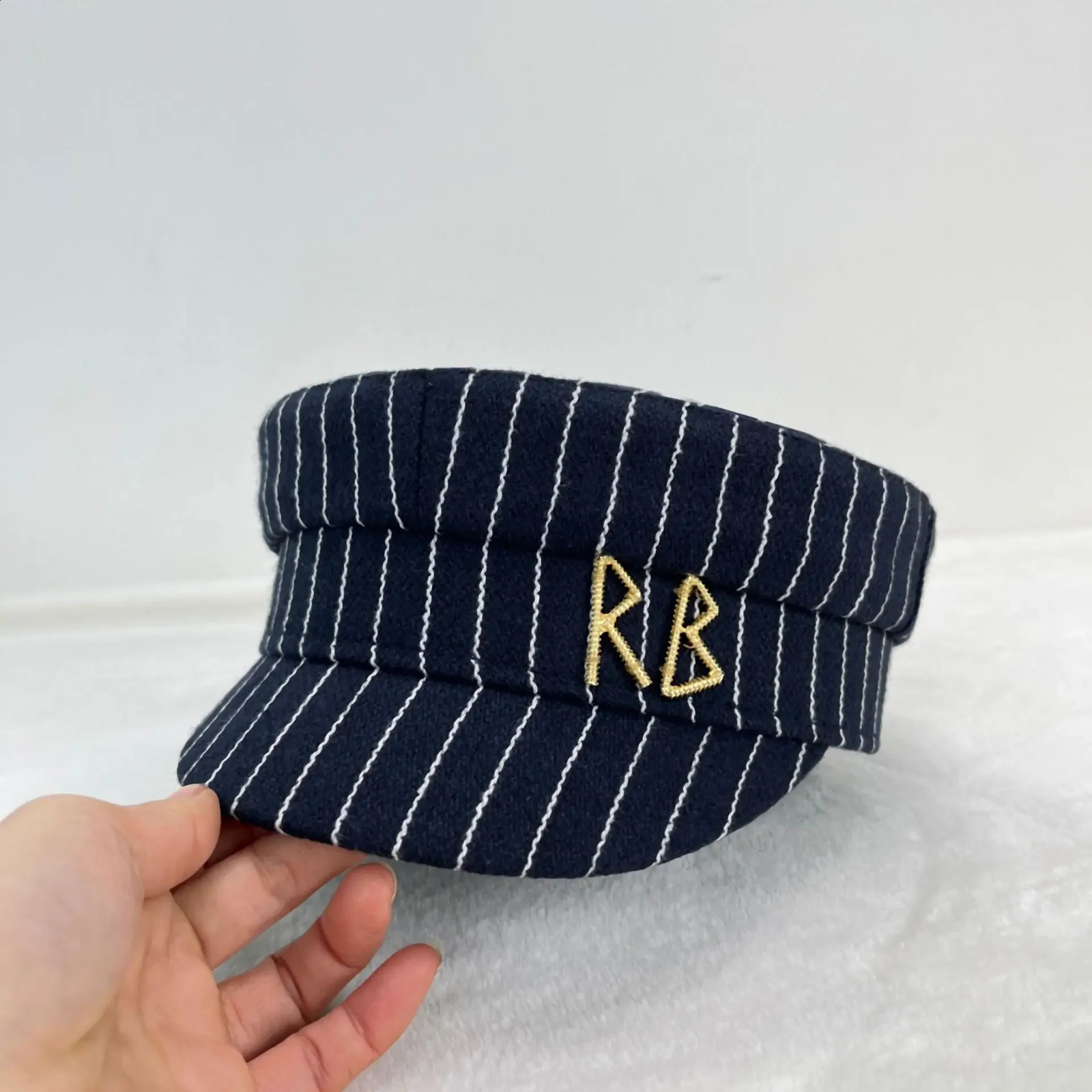 Retro Winter Woolen Women Hats sboy Caps Flat Letter Stripes Militray Cap British Vintage Visor Hat Sombreros De Mujer 260625 - view 4