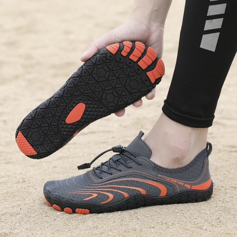 Grey Water Shoes Quick Dry NonSlip Aqua Lightweight Barefoot Beach Sneakers for Men And Women Swimming Surfing Hiking 260626 - view 1