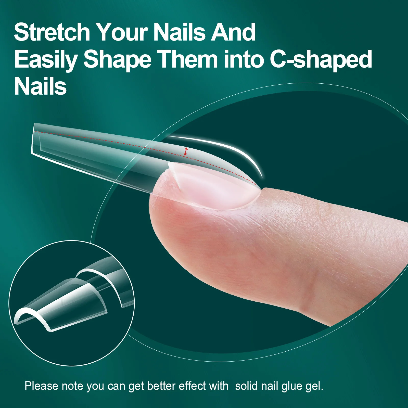 16 Sizes Curved Arch Soft Gel Tips False Nail Sculpted Natural Tip Full Cover Almond Capsules French Coffin Nails Extension 260626 - view 5