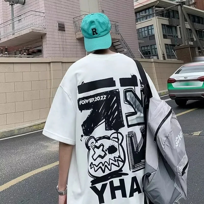 M-8xL Spring Mens T-shirt Short Sleeve Cartoon Graffiti Print Male Female bet 260626 - view 4