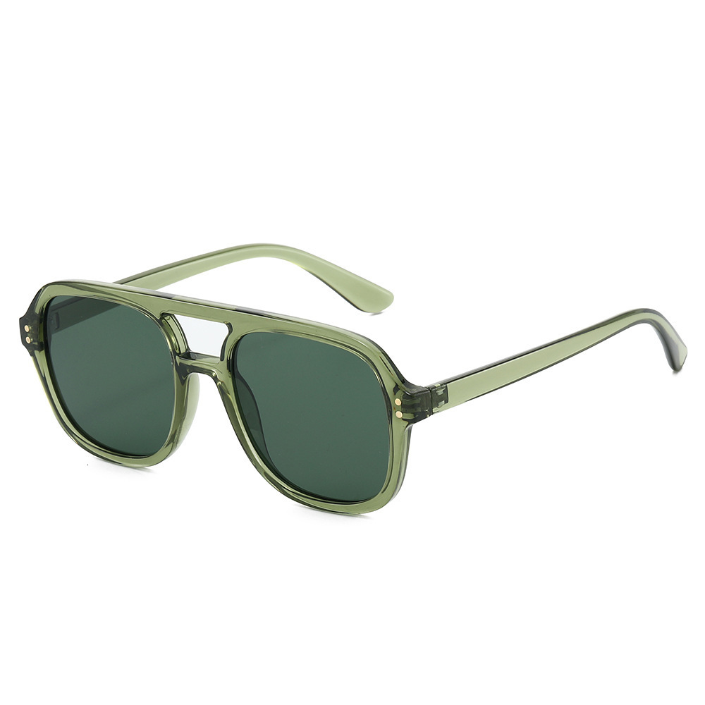 2026 New Fashion Sunglasses With Double Bridge, European And American Retro Simple Square Large Frame Glasses - view 4