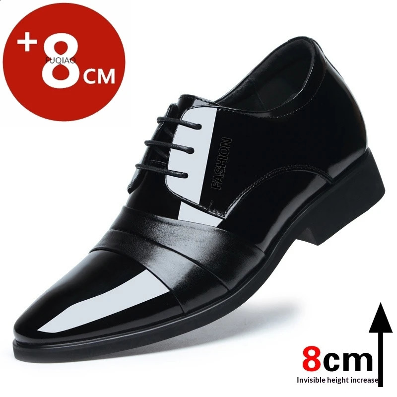 6cm8cm Height Increasing Mens Formal Dress Shoes Cow Leather Elevator Business Office Oxfords Wedding Party Social 260624