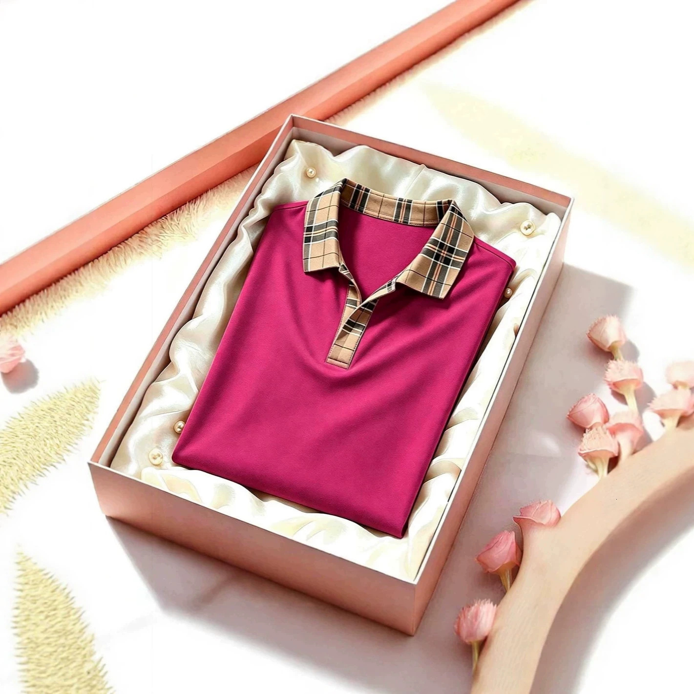 New Short-Sleeve Women's Polo Shirt With A Turn-Down Collar Summer, Plus-Size Casual For Mothers, Solid Color, Slim-Fit, Fashionable Top - view 4