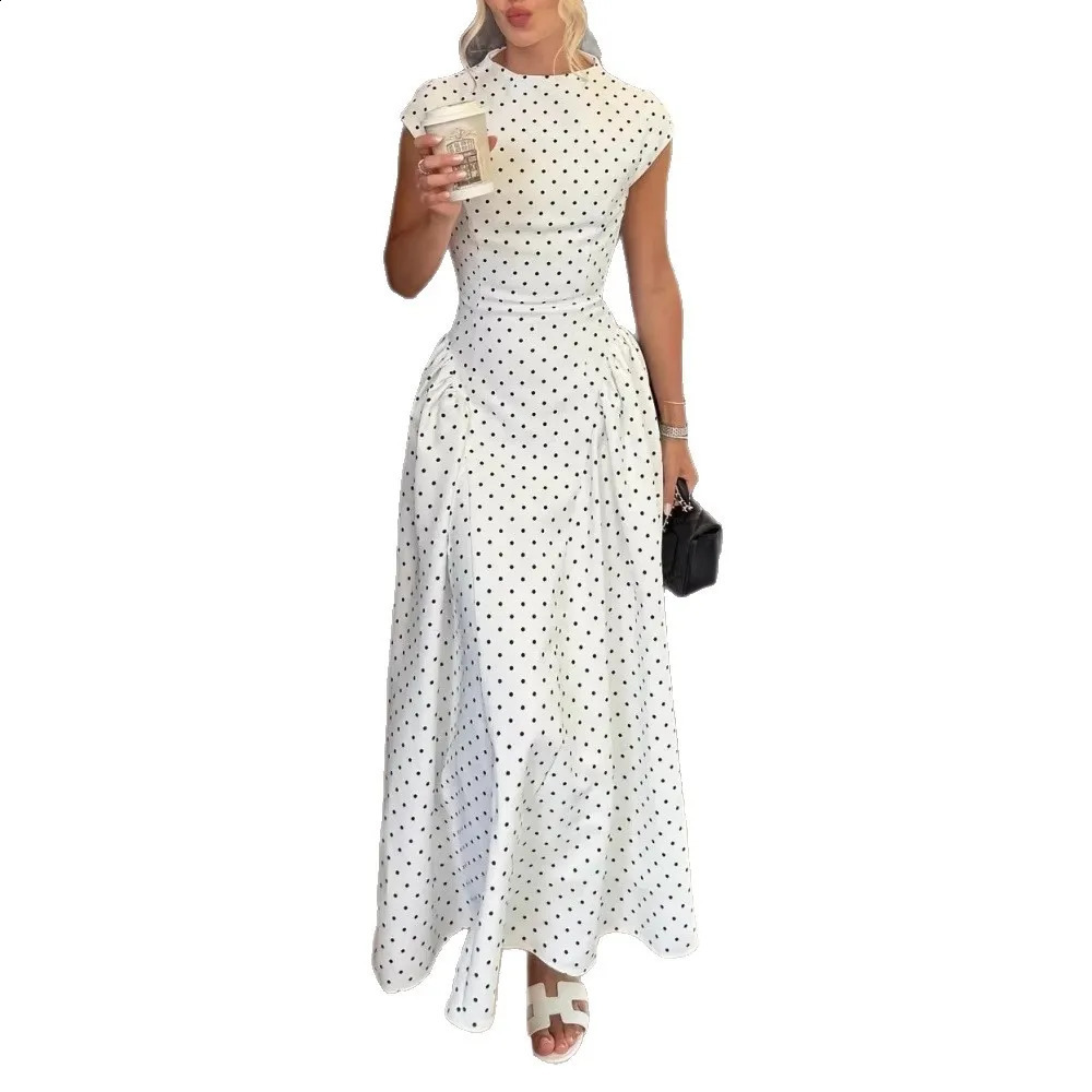 Women Long Dresses Summer Elegant Upgraded Version Casual Polka Dots Party Dress Graceful Holiday Slim Female 260625 - view 6
