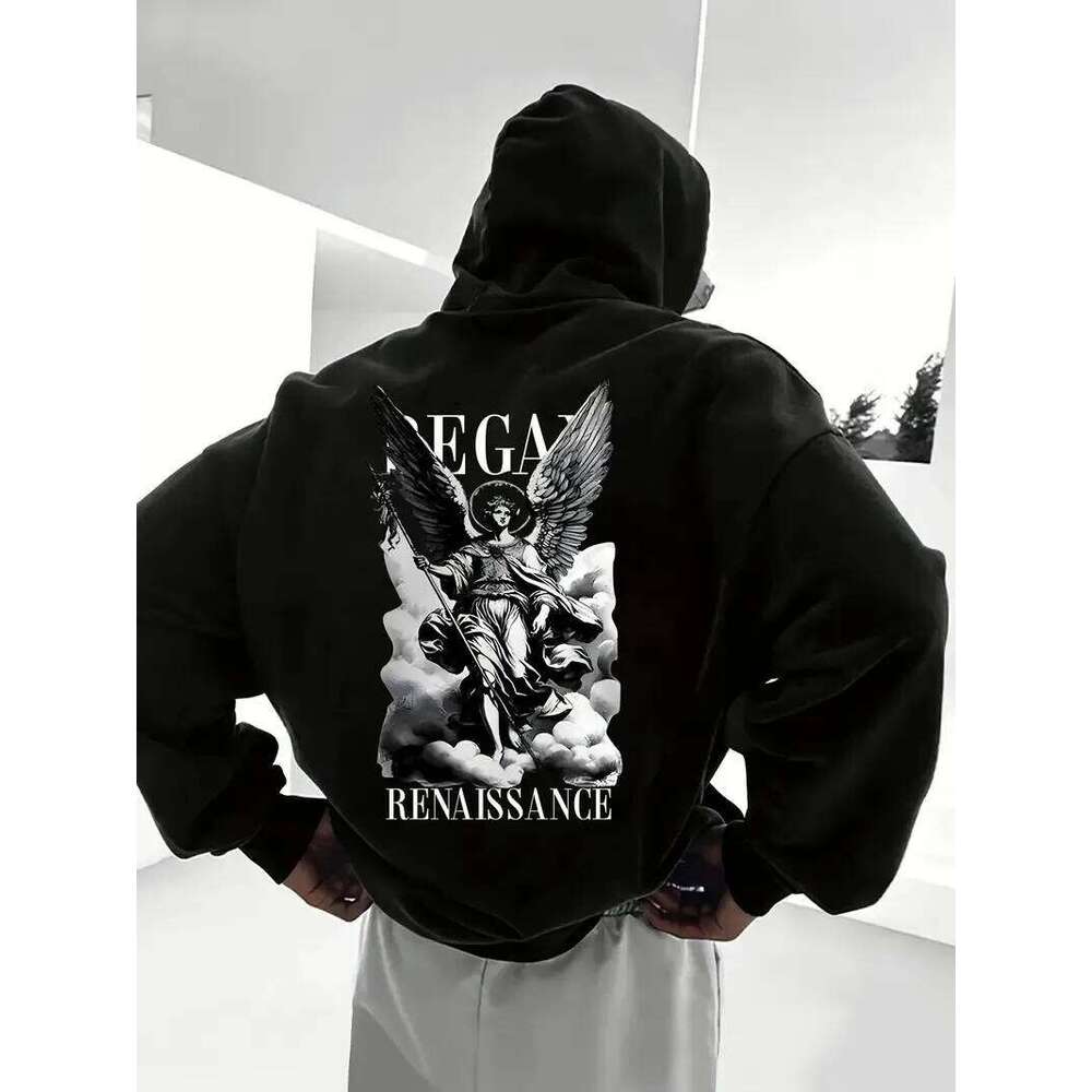 The 2025 fashion new men's hoodie comfortable and casual patterned printed sweatshirt high-quality streetwear W260626