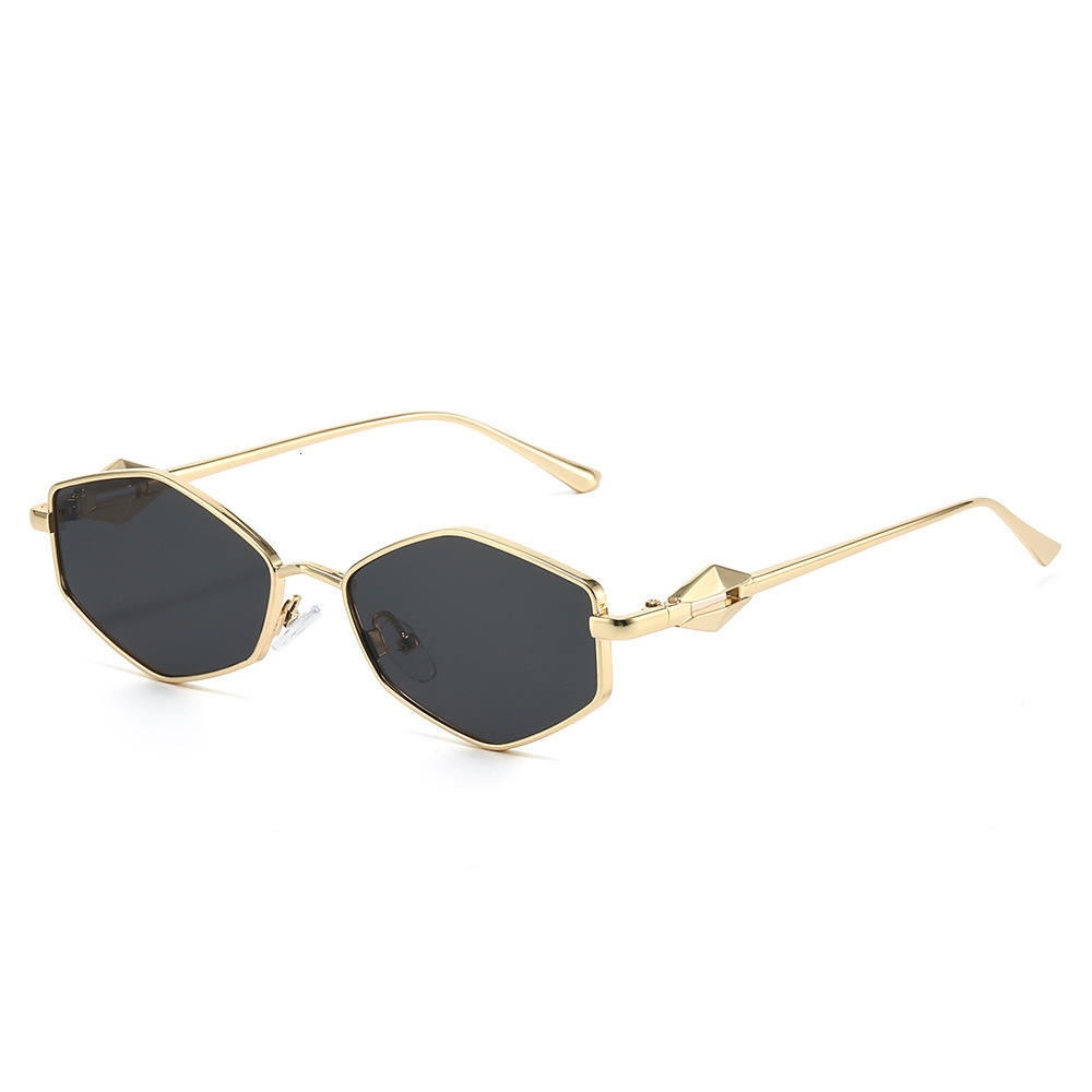 Polygonal Metal Sunglasses, Fashionable Shades, 2026 Trend, UV Protection, Unique European And American Style Glasses - view 6