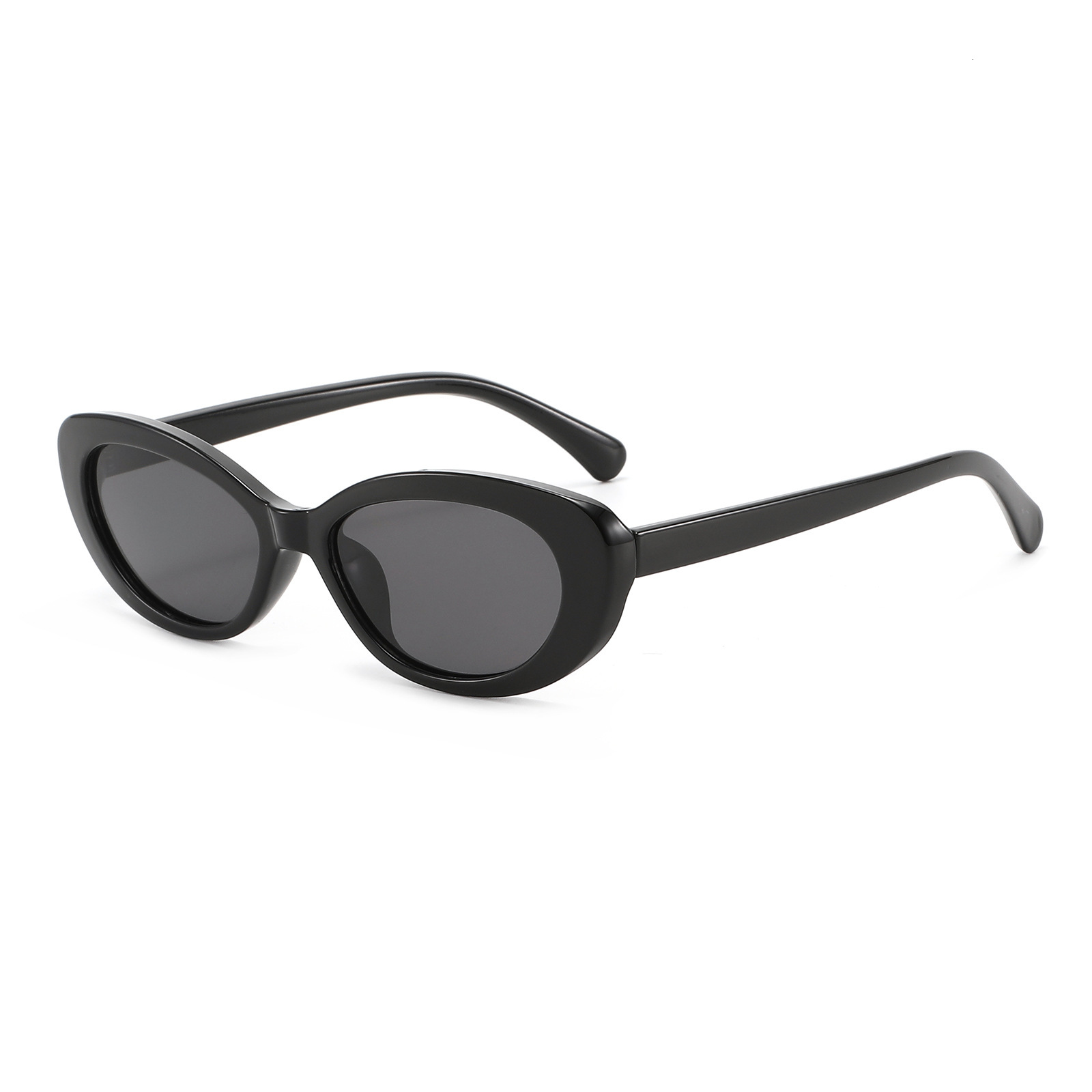 New Cat-Eye Small-Frame Oval Fashionable Women's Street Style Sunglasses, High-End Anti-Uv Glasses