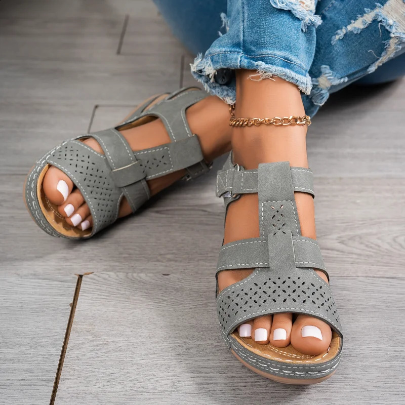 2026 Summer Women Wedge Sandals Premium Orthopedic Open Toe Vintage Antislip Casual Shoes Female Platform Retro 260626 - view 6