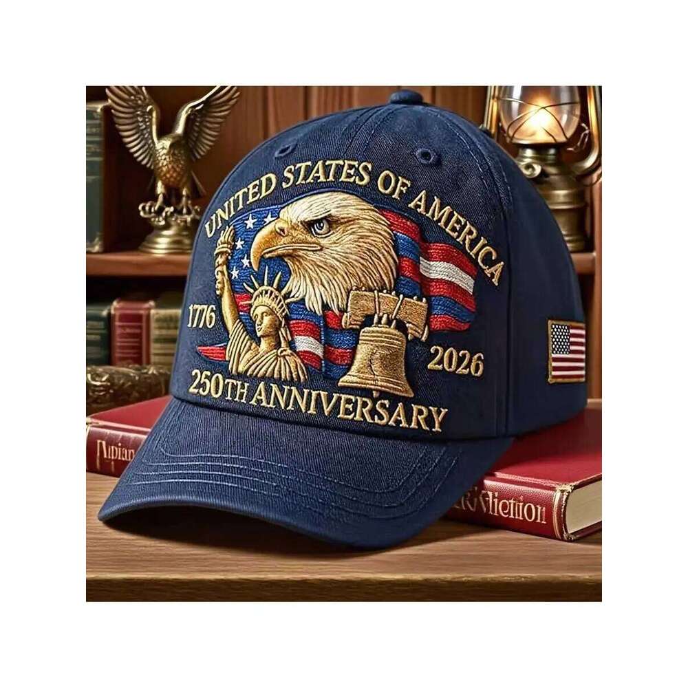 250th Anniversary Patriotic Baseball Cap Embroidered Eagle Liberty Bell Flag 1776-2026 W260626 - view 5