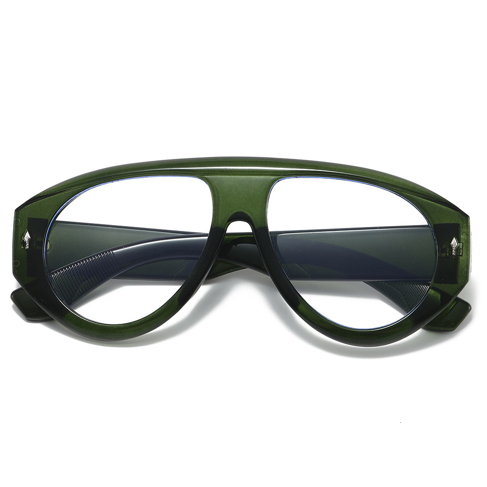 2026 New Model European And American Fashion Large Frame Non-Prescription Glasses, Trendy Street Style, Personalized Retro Anti-Blue Light - view 4