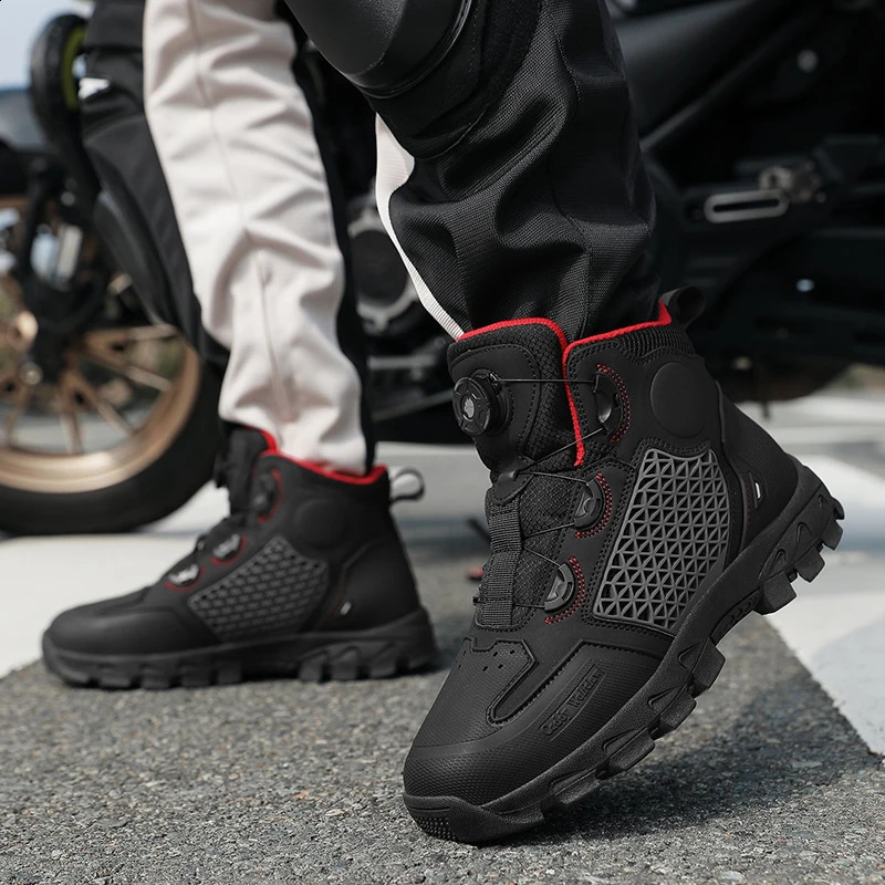 Lexsan Motorcycle Boots Men Leather Motos Breathable Anti Slip Wearresistant Riders Motorbike Racing Ankle Length Shoes 260626 - view 3