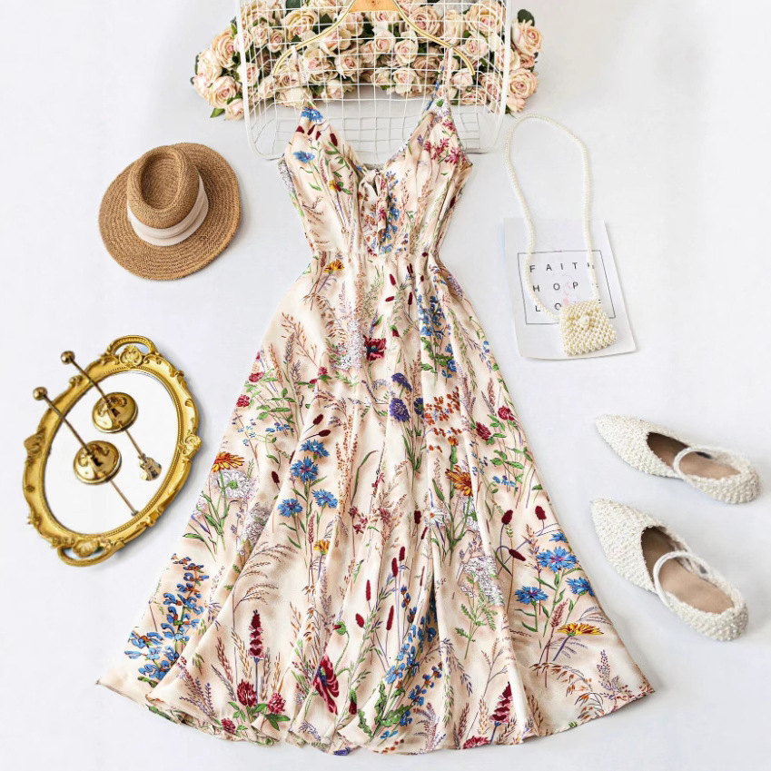 TEMU Colorful Painting Print Strap Dress Slimming Plus Size - view 3