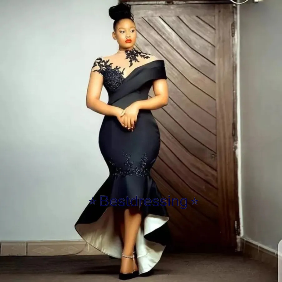 African Short Mother Of Bride Dresses Plus Size Prom Dress Black Tea Length Robes Cocktail Custom Formal Evening Gowns Robe De Soiree Mariee Luxe M04b - view 1