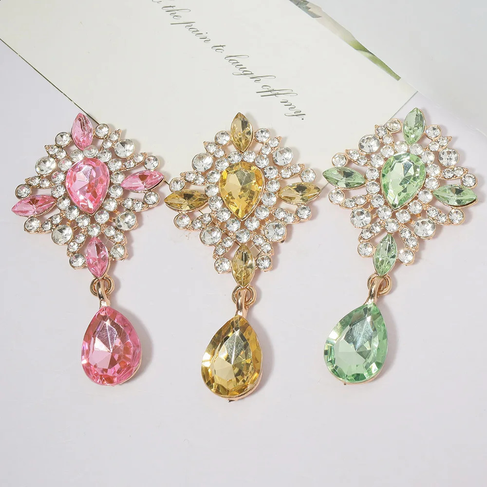 5pcs 68cm Golden bottom 15Colors Acrylic Pendant Accessories Rhinestone Diy Jewelry For Wedding Gift Box Bow center Decoration 260623 - view 7