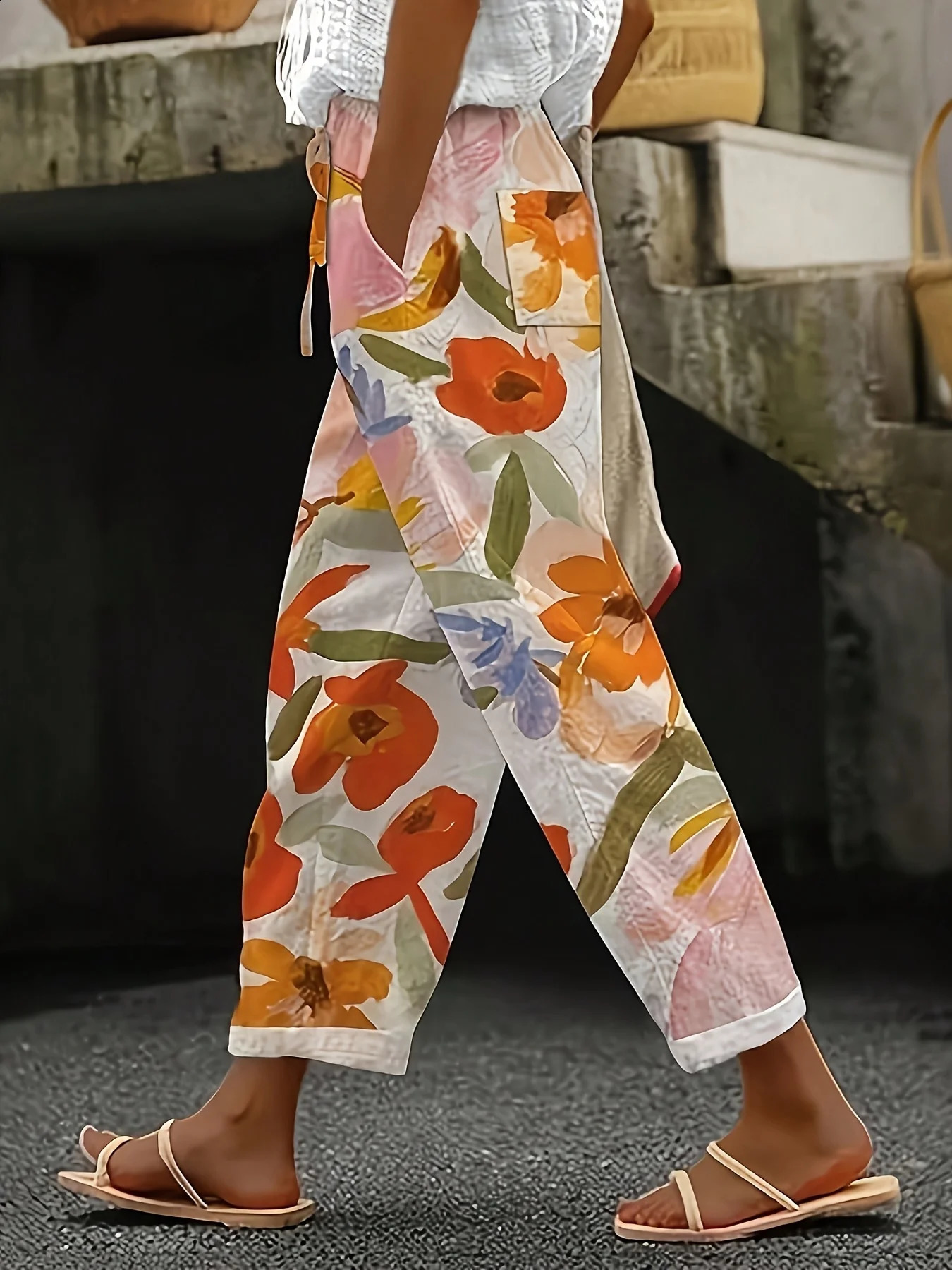Printed HighWaisted Casual Pants Versatile Womens Trousers Styles Summer Clothing 260625
