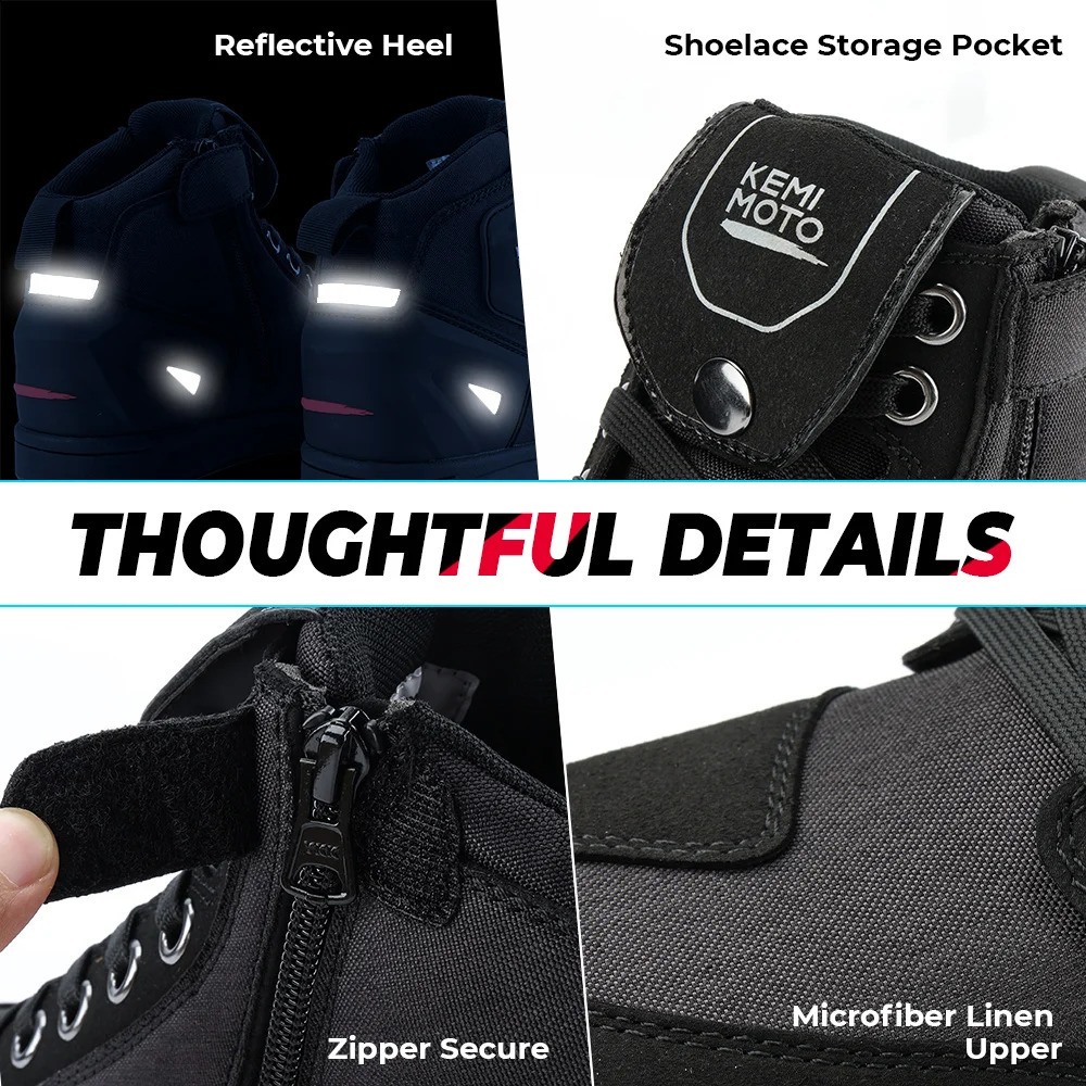 KEMIMOTO Motorcycle Shoes Summer Commuting Riding Men Boots Casual Rides Flat Anticollision Protection Outdoor Activities 260624 - view 6