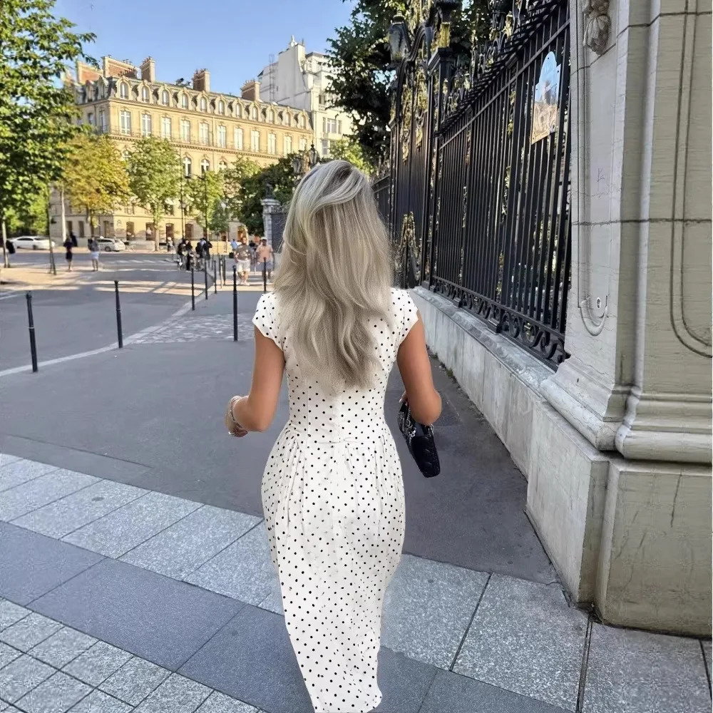 Women Long Dresses Summer Elegant Upgraded Version Casual Polka Dots Party Dress Graceful Holiday Slim Female 260625 - view 3