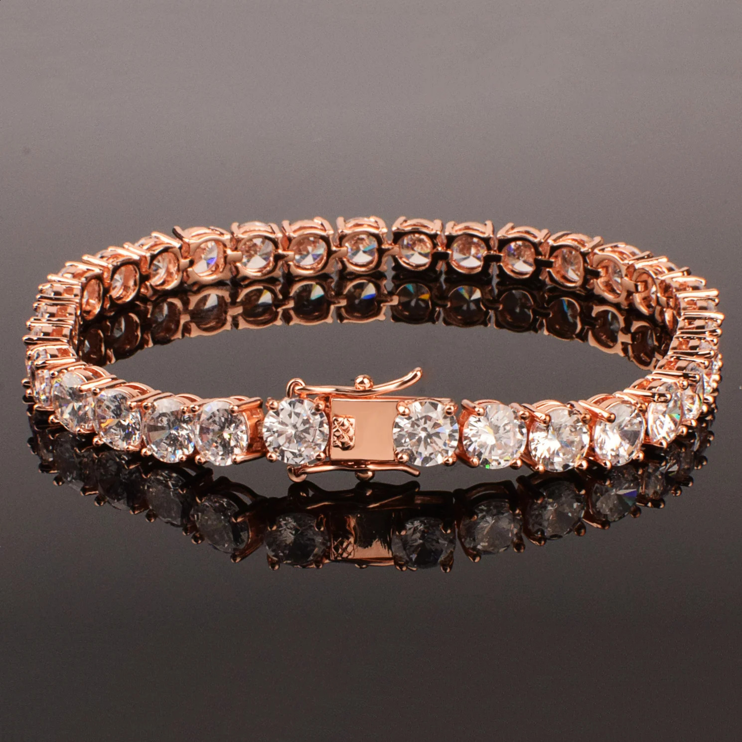 CUC Tennis Chain Bracelet For Women Men Gold Silver Color 1 Row Cubic Zirconia Link Fashion Hip Hop Jewelry 3mm 4mm 5mm 6mm 260626 - view 6