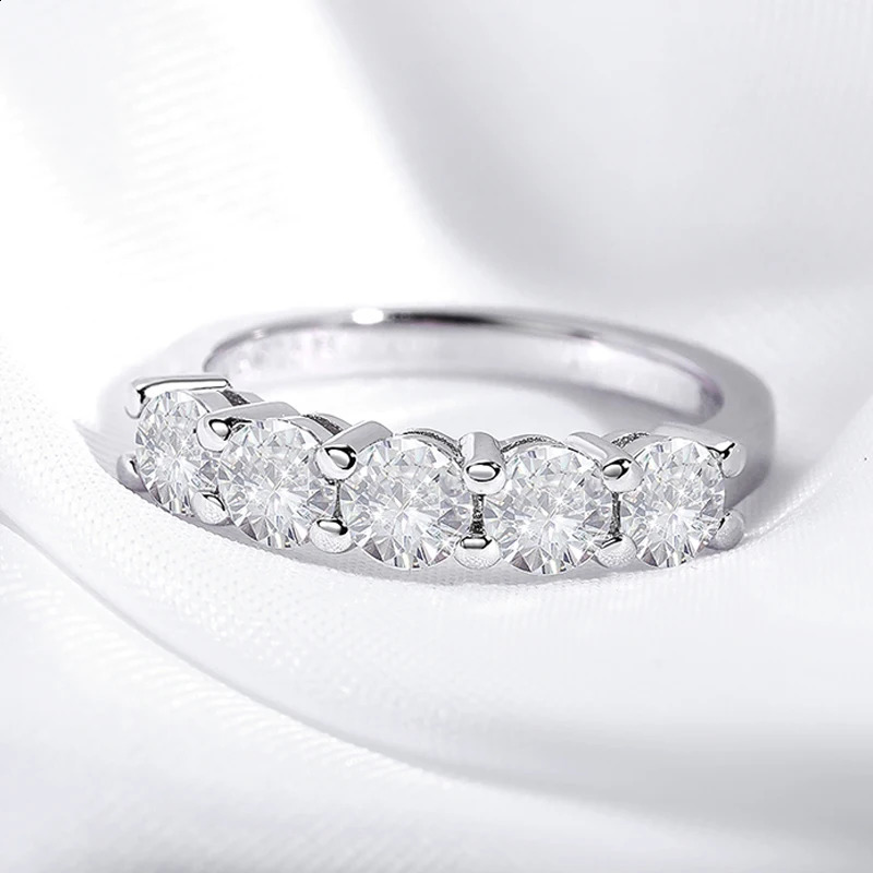 White Gold D Color 4mm Ring for Women 15CT Stone Match Diamond Wedding Band Bride S925 Sterling Silver GRA260624 - view 3
