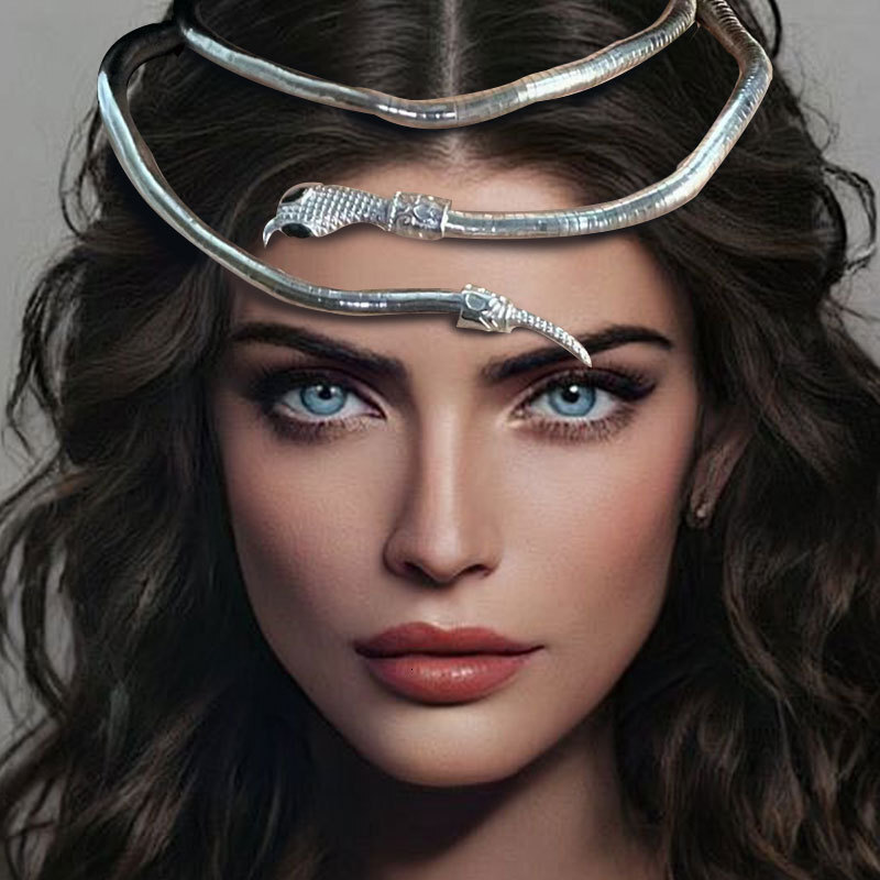 Multi Wear Adjustable Snake Shaped Jewelry Gold Silver Plated Gothic Punk Women Choker Bracelet Headband