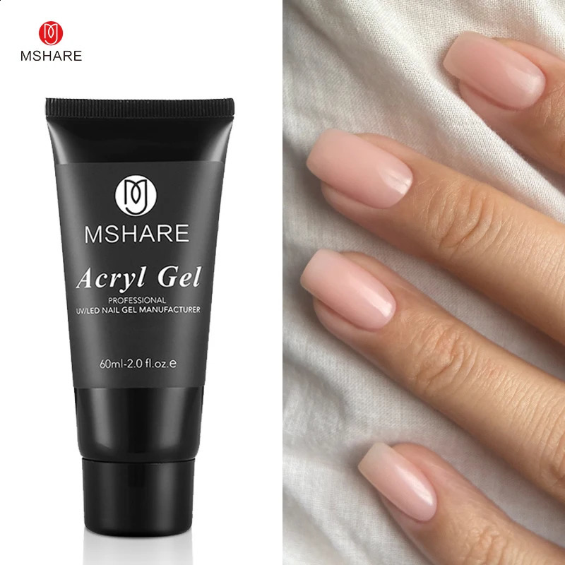 MSHARE Poly Nails Acryl Gel 60ml Builder UV Led Acrylgel Nails Extensions Acrylic Pink White Clear Acrylatic Hema Tpo Free Gel 260626 - view 5