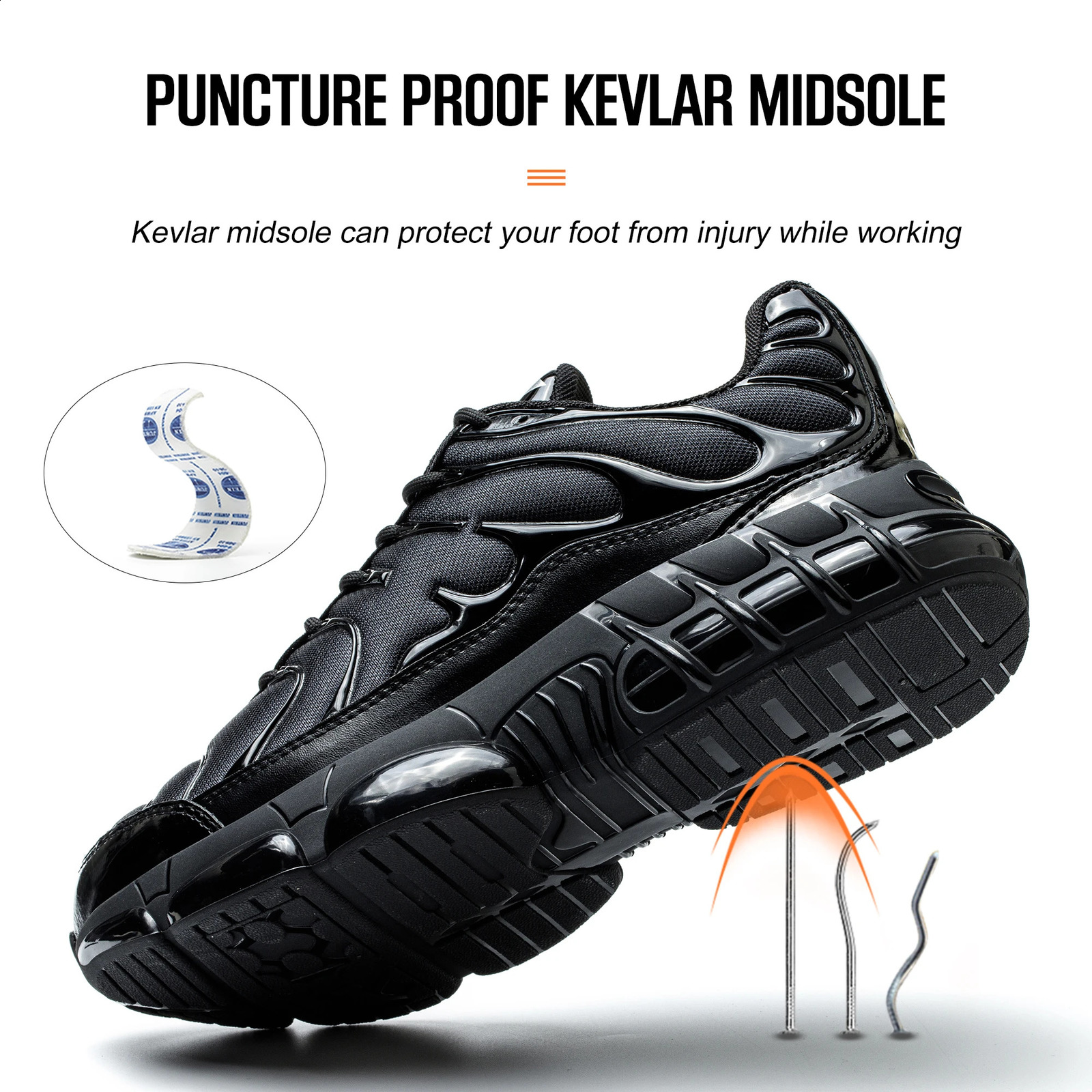 Mens Construction Work Boots Steel Toe Breathable Safety Shoes Lightweight AntiSmash Sneakers for Outdoor WearResisting 260624 - view 5