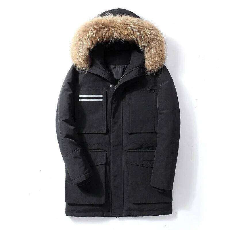 Casual Warm Fashion Big Men's Down Jacket in Korean Version Youth Long Thick Winter Clothing Daily Coat jacket W260626