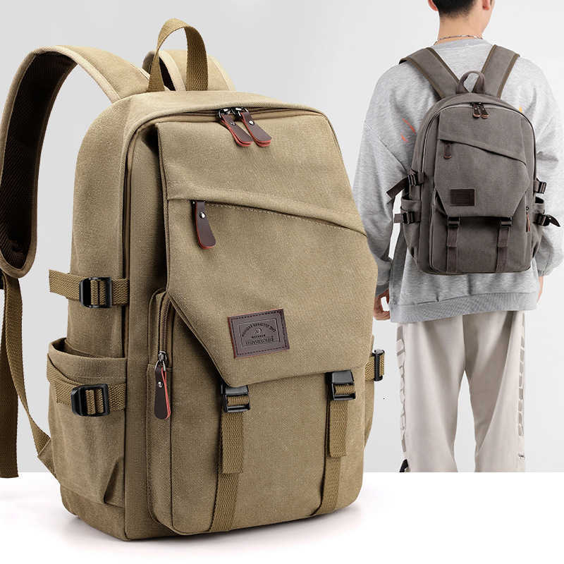 Large Capacity Backpack Outdoor Casual Mens Travel Bag Fashion Retro Canvas Backpack M260626 - view 1