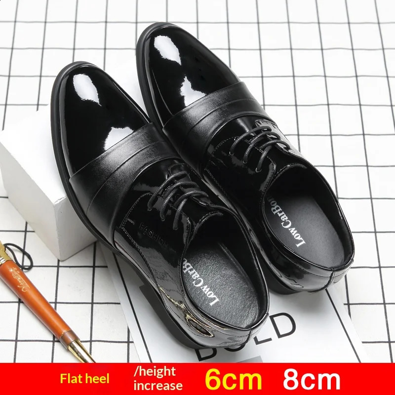 6cm8cm Height Increasing Mens Formal Dress Shoes Cow Leather Elevator Business Office Oxfords Wedding Party Social 260624 - view 5