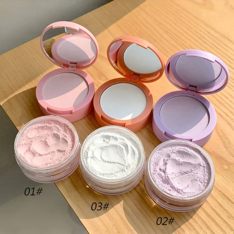 Rose Pink Makeup Loose Powder 2-in-1 Setting Powder Waterproof Oil Control Lavender Purple Transparent Pressed Powder Concealer 260625 - view 5
