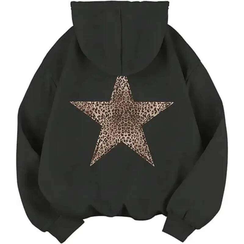 2025 Star Graphic Hoodies Y2k Leopard Print Hooded Sweatshirt Cheetah Hoodie Fashion Casual HipHop Harajuku Unisex Pullover W260626 - view 3