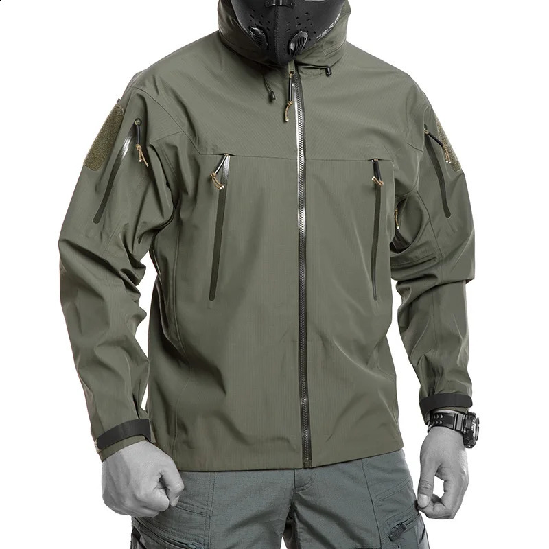 Hardshell Water Proof Mens Jacket Tactical Suit Outdoor Fishing Hiking Camping Tracksuit Coat Multi Pocket Windbreakers 260623 - view 5