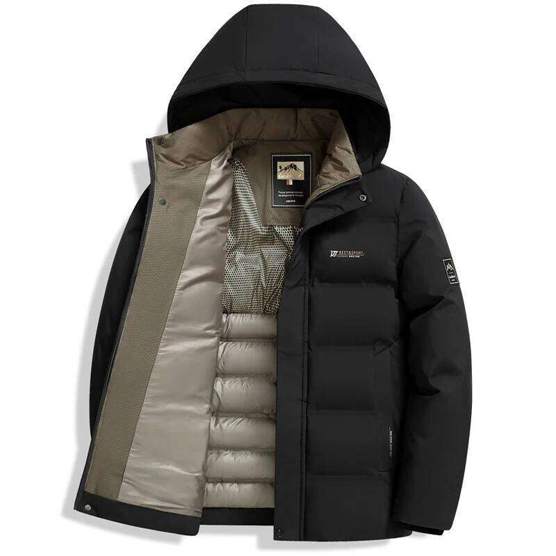 Outdoor Coat Middle-aged and Elderly Men's Down Warm Padded Jacket Winter Removable Hooded Parkas J260626 - view 4