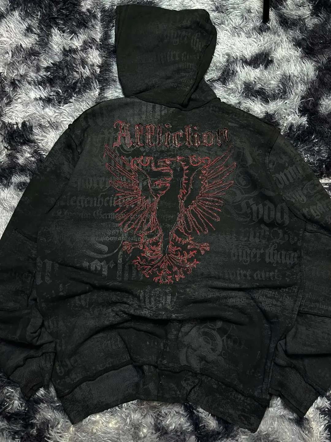 Gothic Dark style Affliction Fashion Hoodie Skull Oversize Zipper Hoodie Men Women Hip Hop Casual Sweatshirt Personality Hoodie 260626 - view 6