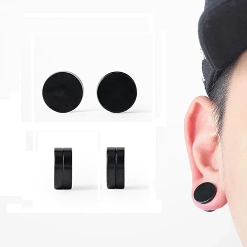 1 Pair Ear Clip Hoops for Men and Women Magnetic Stainless Steel on Pendant Earings Jewelry 260623 - view 6