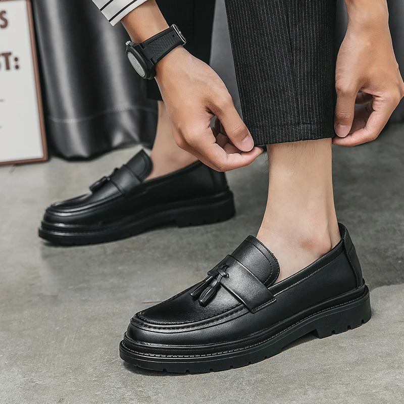 Spring Tassel Loafers Mens Casual Shoes Fashion Thick Bottom Formal for Men y Dress Moccasins Business 260624 - view 5
