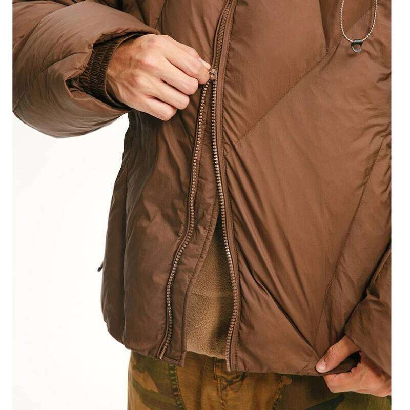 Unisex Avocado Green Puffer Jacket, 90% White Duck Down , Warm Coat, Work Style Triple-Proof W260626 - view 7