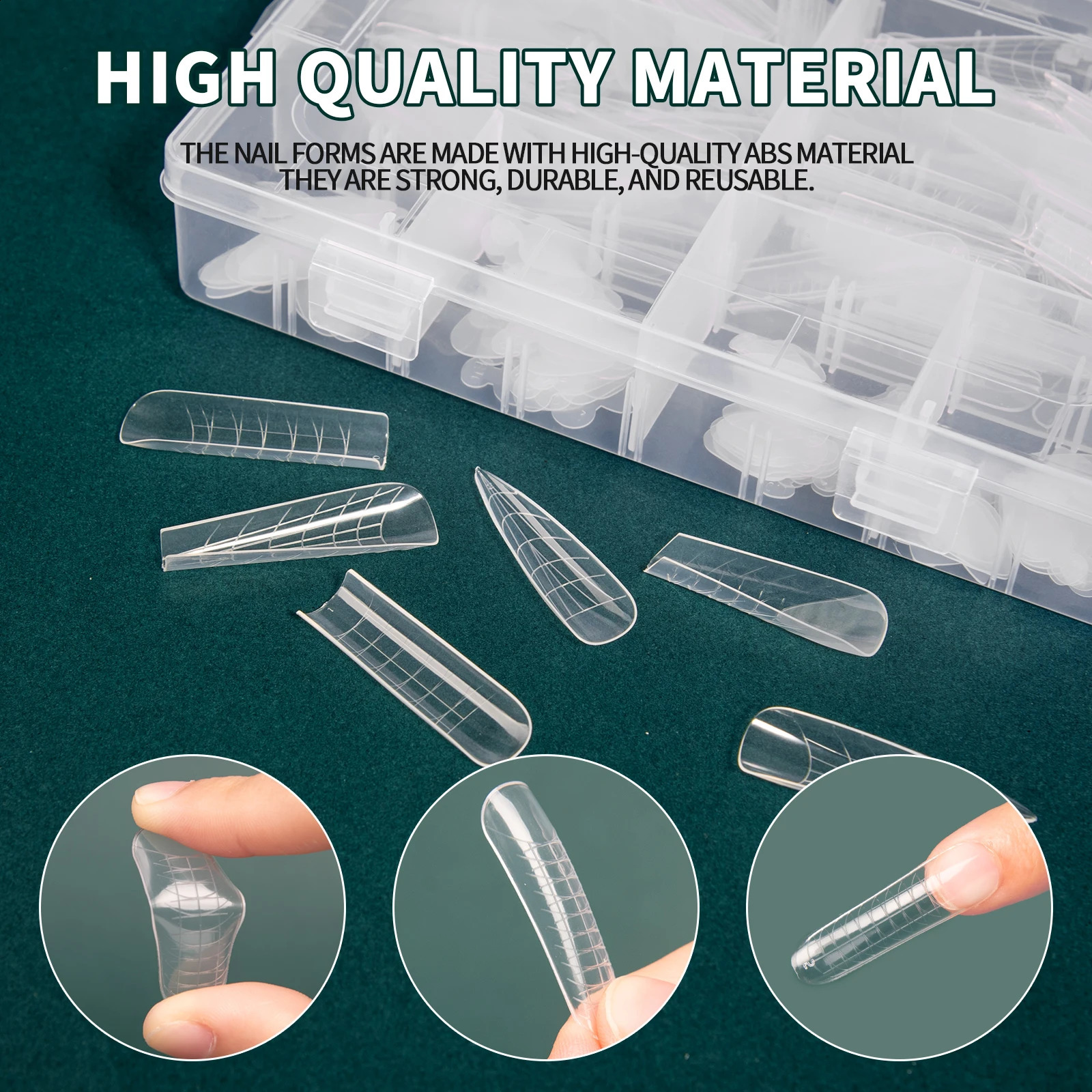 Nailpop Dual Forms and Silicone Pads Set Reusable Molds with Scale Multiple Shapes Sizes Available for Extension Manicure Tools 260626 - view 4