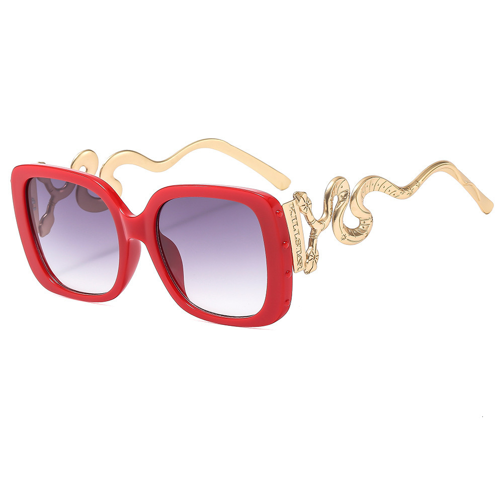 European And American Designers Casual Personalized High-end Luxurious Versatile Dark Gothic Style Sunglasses Retro Snake Sunglasses Metal Frame Sungl - view 6