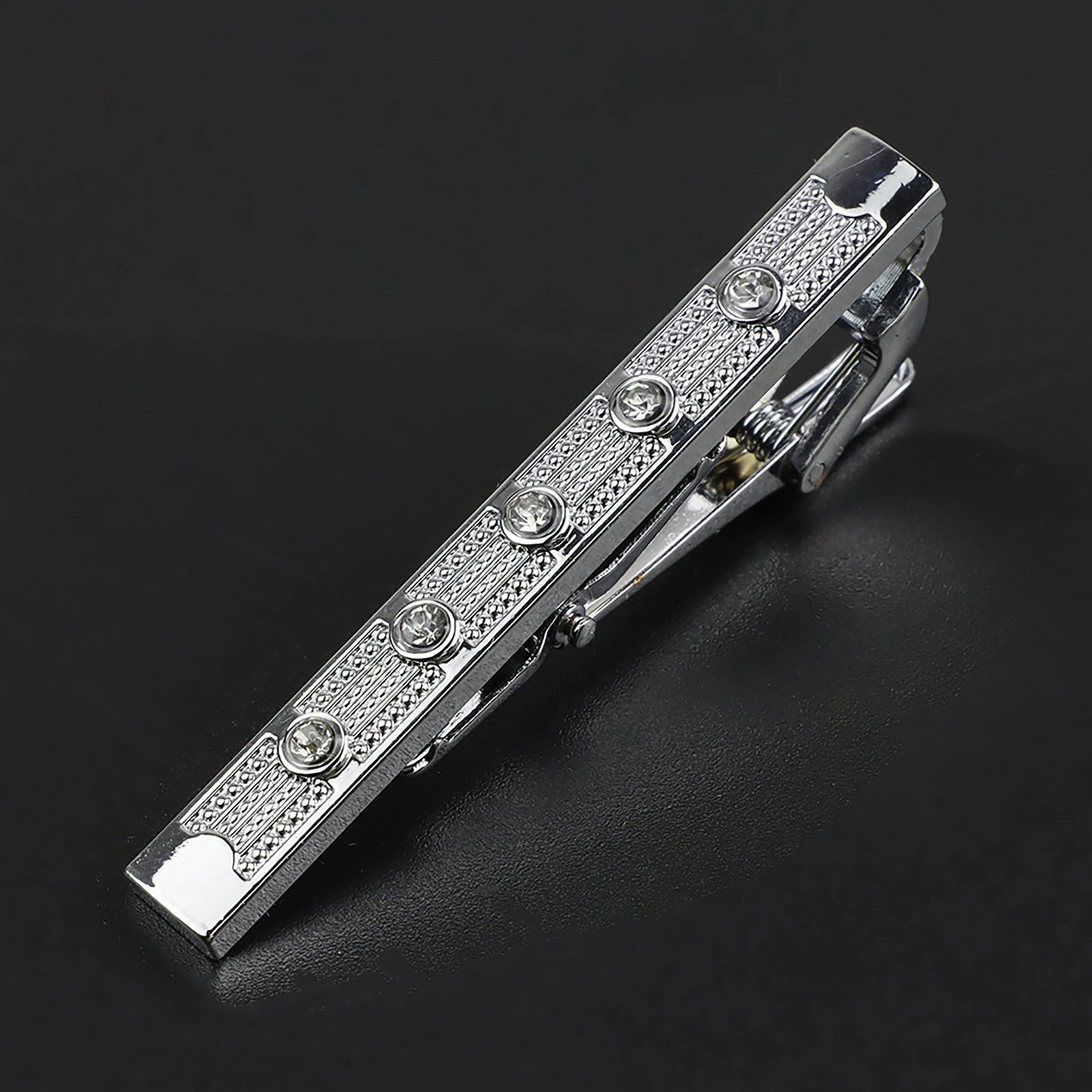 High-end Mens Simple Tie Clip Black Silvery Bright Chrome Stainless Steel Jewelry Necktie Clips Office Bar Business Wedding Gift 260626 - view 4