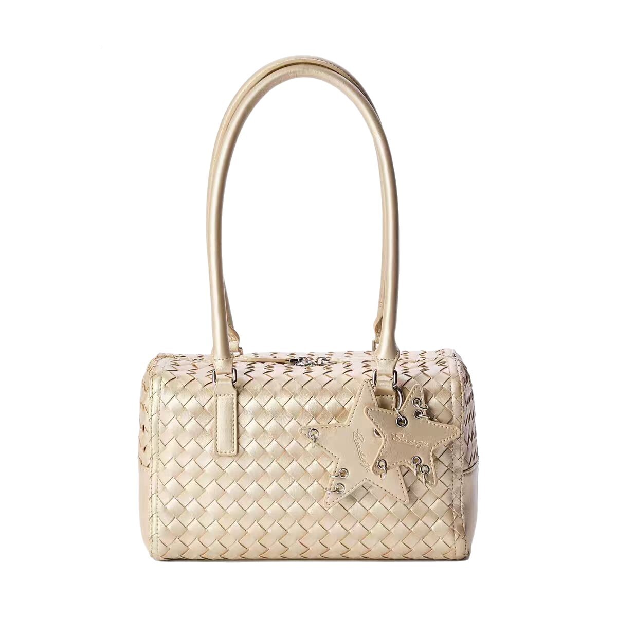 Hand-Woven Star Tote Bag, Casual Laid-Back Style, Large-Capacity Shoulder And Underarm Bag For Commuting Underarm Bag Vintage Fashion - view 6